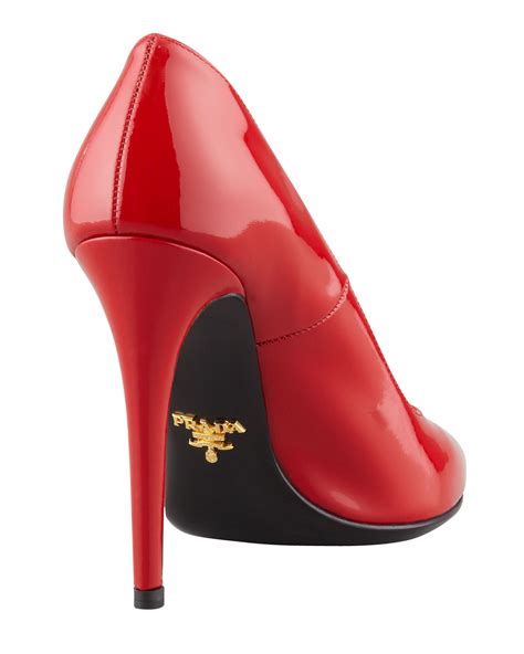 prada red heel|Prada shoes with red soles.